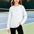 thumbnail image 2 of ITSAME Girls Long Sleeve Shirt Crew Neck Ragalan Sleeve Active Fit Kids Casual Athletic Tops White Size 10, 2 of 8