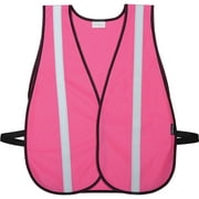 Hi-Vis Pink Safety Vest with 1" Reflective Strip, Polyester, One Size