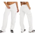 thumbnail image 2 of Cargo Sweatpants for Women - Straight Leg Joggers Women Sweat Pants for Girls Y2k Clothes White M, 2 of 10
