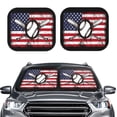 thumbnail image 2 of Gukieu Vintage Baseball American Flag Print Car Windshield Sun Visor, Foldable Anti-UV Car Sun Visor Suitable for Vans, Trucks Car Accessories-Small, 2 of 6