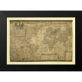 thumbnail image 2 of Mercatore, Gerardo 18x14 Black Modern Framed Museum Art Print Titled - Orbis Terrae Descriptio, 2 of 5