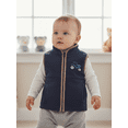 thumbnail image 4 of Chaleco informal de otoño para niño, sin mangas, con cuello alto y cremallera, bordado de tractor, chaqueta de forro polar., 4 of 8