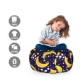 thumbnail image 2 of Universe Storage Toy Bag Chair, Repetitive Stars and Crescent Cosmic Space Elements Motif, Stuffed Animal Organizer Washable Bag, Large Size, Mustard Indigo, by Ambesonne, 2 of 3