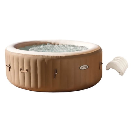 Intex PureSpa 4-Person Inflatable Jet Spa Hot Tub w/ Inflatable Headrest Pillow