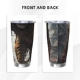thumbnail image 3 of Salouo Ruins Tiger Warrior Print 20oz Tumbler with Lid,Stainless Steel Vacuum Insulated Tumbler Durable Insulated Coffee Mug Thermal Cup with Splash Proof Sliding Lid-Straw Three-piece Set, 3 of 8