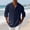 Navy, variant on LEKWK Casual Henley Shirts for men Long Sleeve Cotton Linen Band Collar Button Down Beach Tops Lightweight Summer Vacation Pullover Regular Fit Daily Lounge Wear Khaki S