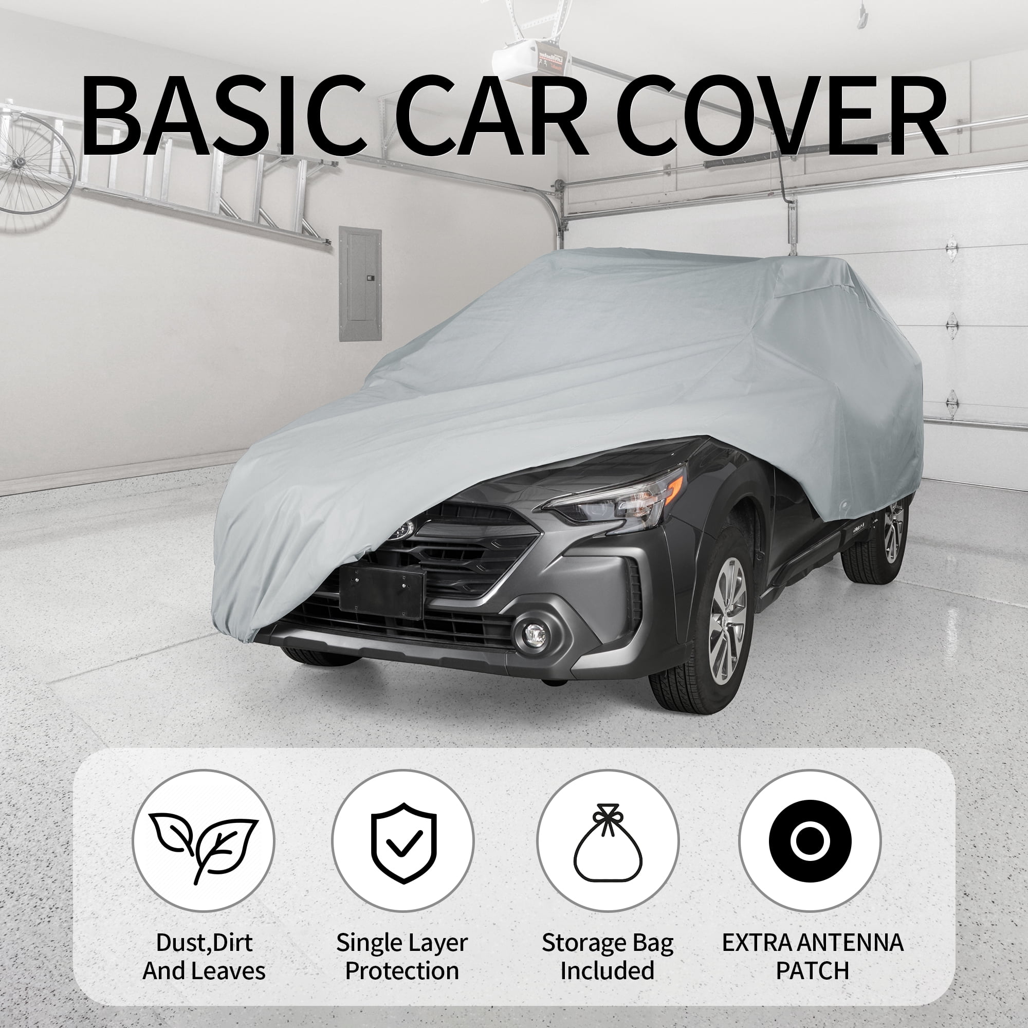 Autodrive Basic Car Cover M - Durable Indoor and Outdoor Protection Size M fits most of midsize to full size car