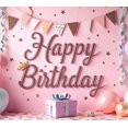 thumbnail image 4 of Pink Theme Birthday Banner Colorful Balloons Happy Birthday Backdrop for Birthday Party Photo Shoot Celebration, 4 of 4