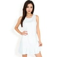 thumbnail image 2 of Women's Sleeveless Ruffle Hem Textured Shift Dress- White,Large, 2 of 7