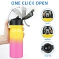 thumbnail image 5 of BJPKPK 18oz Stainless Steel Water Bottle with Straw, Insulated Water Bottle with Leak Proof Lid, Rainbow, 5 of 7