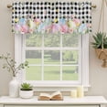 thumbnail image 2 of 2 Pack Valances for Window, Spring Easter Flowers Short Curtains for Kitchen Bedroom Living Room, Farmhouse Floral Black Buffalo Plaid Rod Pocket Small Window Treatment Valance Drapes 54 x 18 Inch, 2 of 8