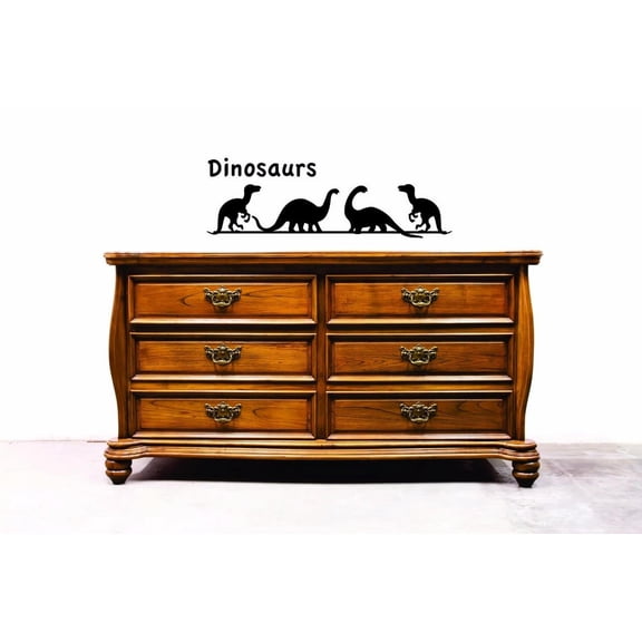 Custom Decals Dinosaurs Wall Art Size: 12 X 30 Inches Color: Black