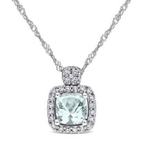 Everly Women's Aquamarine 10k White Gold Necklace