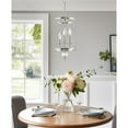 thumbnail image 6 of Kira Home Eleanor 27" 3-Light Foyer Light Pendant Chandelier, Cylinder Metal Shade, Adjustable Height, Brushed Nickel, 6 of 9