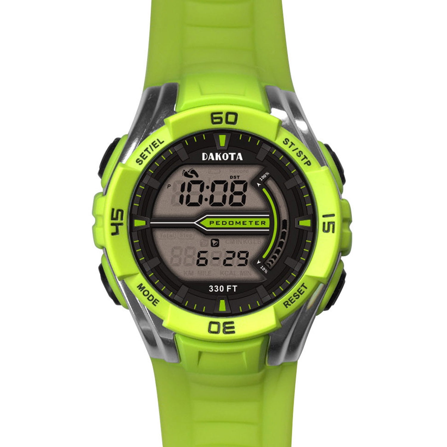 Dakota Pedometer Watch Lime