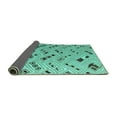thumbnail image 2 of Ahgly Company Indoor Rectangle Abstract Turquoise Blue Modern Area Rugs, 2' x 5', 2 of 4