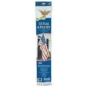 GENERIC American Polycotton 3' x 5' Flag with 6' 3-Section Flagpole and Eagle Ornament Set by Annin