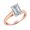 Rose Gold, variant on 1.01 Carat 18K Yellow Gold Emerald Cut GIA Certified Cathedral Solitaire Diamond Engagement Ring I Color VS2 Clarity