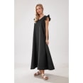 thumbnail image 3 of utcoco Womens Long Denim Dress Casual Loose Fit Ruffle Sleeveless V-Neck Jean Maxi Dresses for Women 2026, 3 of 4