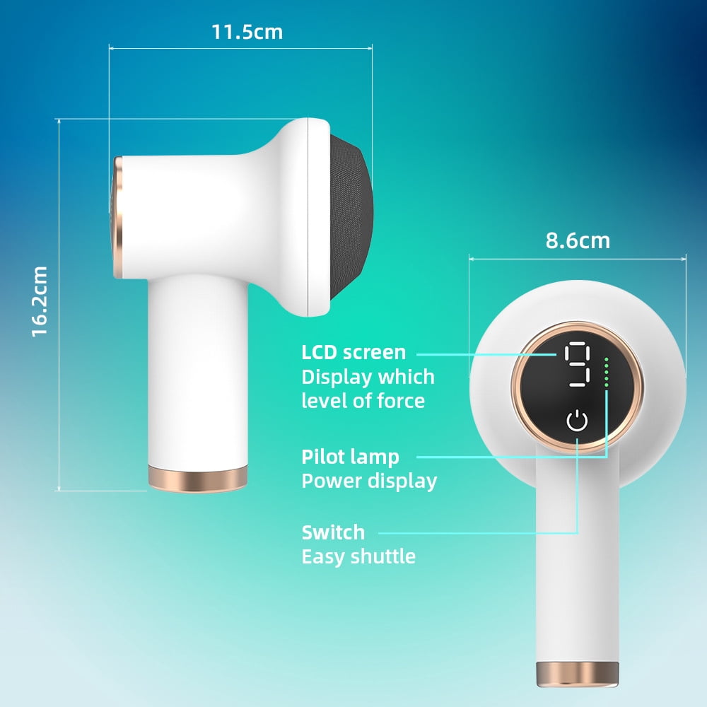 CNV Compact Home Massage Gun, 8 Replaceable Heads, 9 Speed Settings, USB Rechargeable for Neck, Back & Muscle Relief