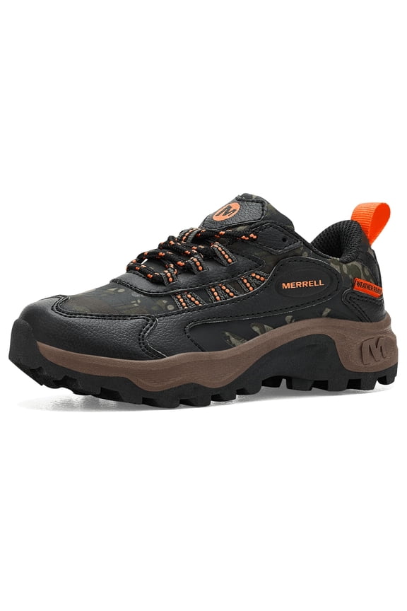 Stowe Low Hiking Shoes, Camo, Synthetic Upper, Lace Closure, Rubber Outsole, Big Kids, MF25A04