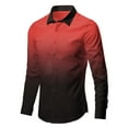 thumbnail image 5 of Huankd Men's Wrinkle Free Slim Fit Dress Shirts Formal Long Sleeve Button Down for Wedding Business Vermilion 2XL, 5 of 5