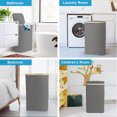 thumbnail image 7 of IMossad Nordic Style Bamboo Laundry Basket with Wooden Handle and Lid - Household Dirty Clothes Hamper - Plain Bamboo Storage Basket for Bathroom, 7 of 7