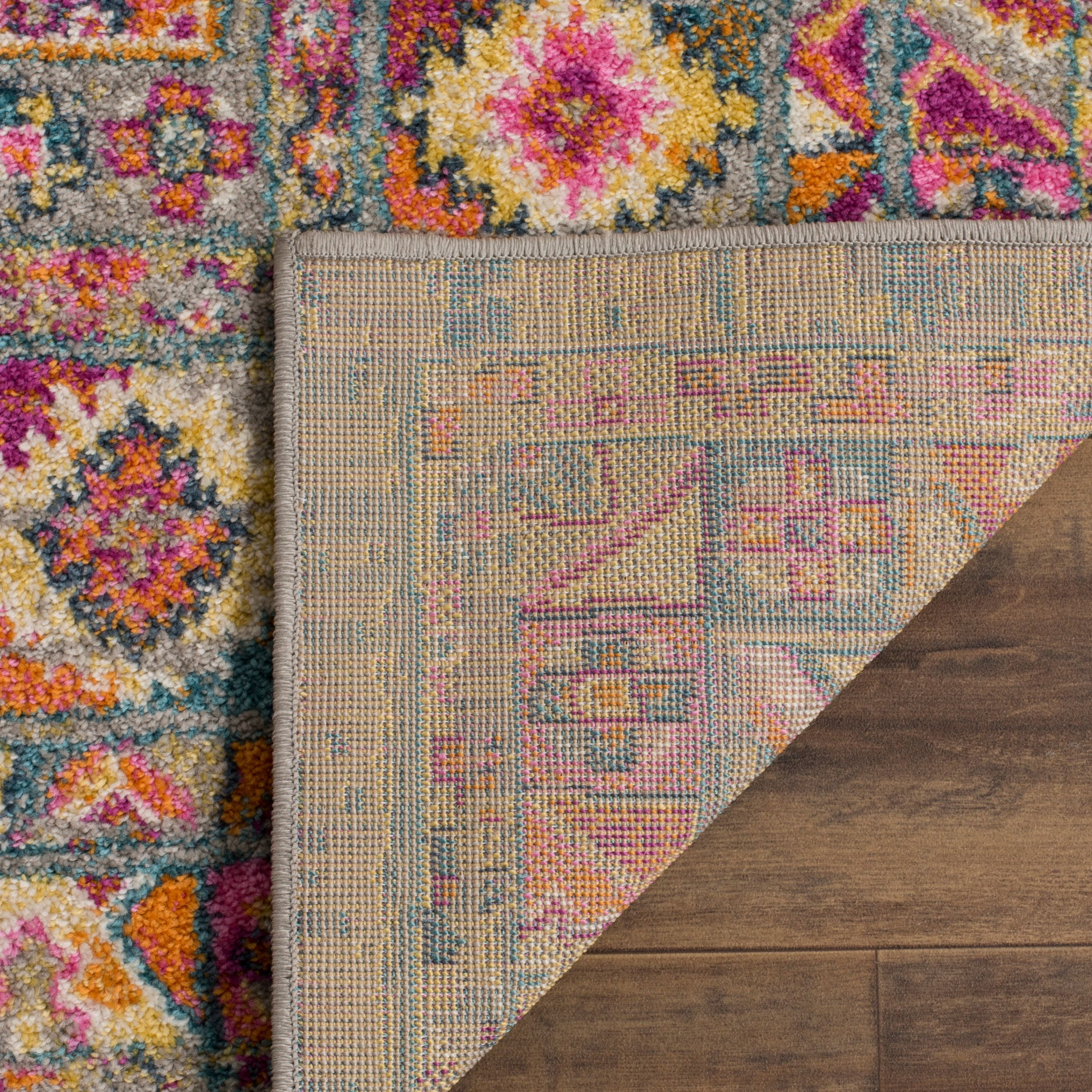 SAFAVIEH Madison Emmet Traditional Area Rug, Light Grey/Fuchsia, 10' x 14'
