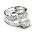 thumbnail image 2 of Dazzling Art Deco 2.50 Carat Oval Cut Diamond Moissanite Unique Engagement Ring, Wedding Ring, Two Matching Band in 925 Sterling Silver With 18k White Gold Plating Gift For Woman, 2 of 4