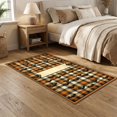 thumbnail image 2 of ODIKA 5'x7' Ultra-Soft Area Rug, Halloween Bat Welcome Spooky Checkered Plaid Front Door Border None Washable, Bare feet friendly, Silk-Touch for Bedroom Home office, 2 of 7