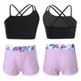thumbnail image 5 of Zaldita Kids Girls 2 Piece Dance Outfit Printed Camisole and Booty Shorts Set Sports Bra Active Butterfly 8, 5 of 7