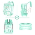 thumbnail image 4 of SANMADROLA Clear Backpack Heavy Duty Transparent Bookbag Teen Girlish Cute Bag Large Capacity See Through Backpacks Stadium Approved Daypack for Middle School College Sport/Travel, Green Butterfly, 4 of 9