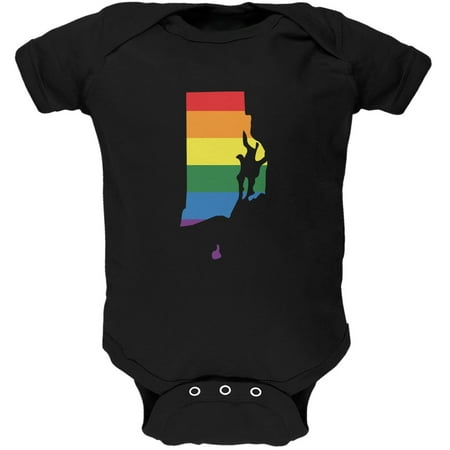 

Rhode Island LGBT Gay Pride Rainbow Black Soft Baby One Piece - 9-12 months