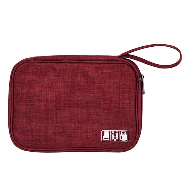 Organizador De Cable Electrónico Portátil Bolsas Cargador USB Estuches De Almacenamiento Wine Red Sunnimix estuche organizador electrónico