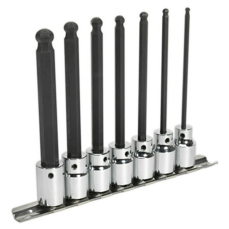 

Sealey Ak62256 Ball-End Hex Socket Bit Set 7Pc 3/8Sq Drive 110Mm Metric