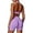 Purple, variant on PISONIC 2 Piece Womens Workout Set Halter Neck Straps Sport Bra Matching Booty Lifting Shorts Gym Yoga Active Outfits
