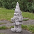 thumbnail image 2 of Northlight 18.5-Inch Gray Gardener Gnome with Shovel and Flower Outside Statue, 2 of 5