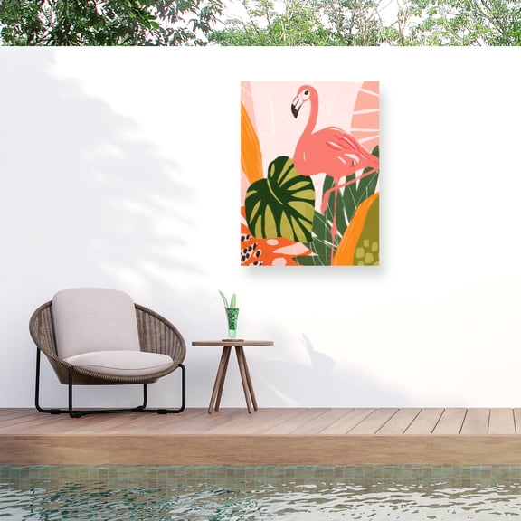 June Erica Vess 'Jungle Flamingo I' Outdoor Canvas