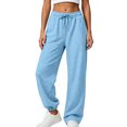 thumbnail image 6 of Noric Women's Jogger Pants High Waist Drawstring Elastic Waist with Pockets Adjustable‑Hem Relaxed‑Fit Casual Trousers, 6 of 6
