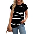 thumbnail image 5 of Womens Summer Tops, Cap Short Sleeve Shirts for Women Fashion Loose Fit Ombre Tie Dye Crewneck T-Shirts, 5 of 6