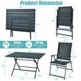 thumbnail image 2 of Gymax 5-Piece Foldable Dining Set Patio Furniture Large Rectangular Metal Table & 4 Mesh Armchairs Outdoor Black, 2 of 6