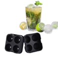 thumbnail image 4 of Bandeja De Almacenamiento Molde para hacer bolas de cubitos de hielo para cóctel de whisky, molde de silicona para 4 esferas grandes Wdftyju Libre de BPA, 4 of 9