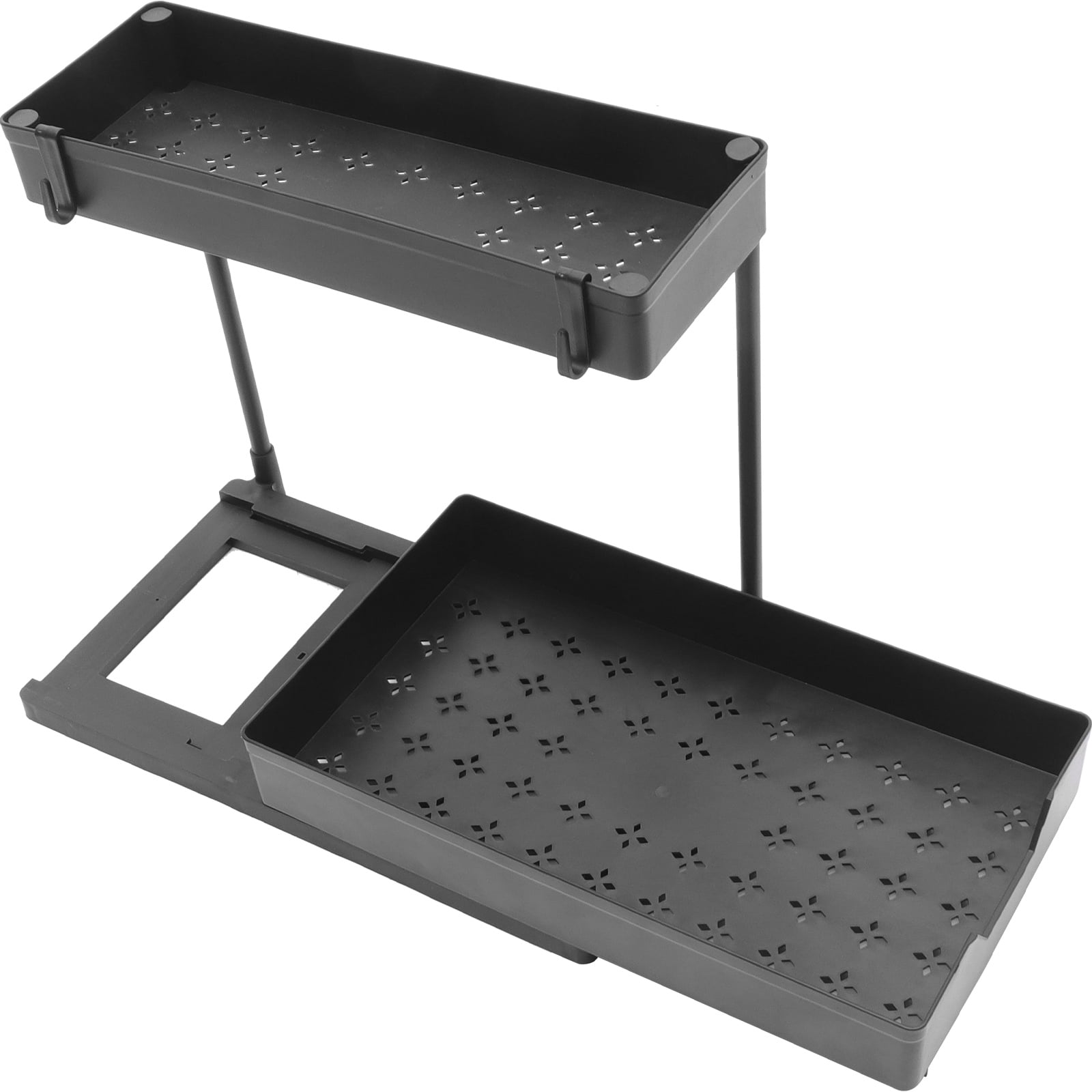 Milisten 1Pack Kitchen Organizers And Storage Cabinet Pull Out Under Sink Organizer Black L-Shaped