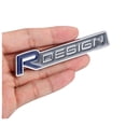 thumbnail image 1 of Volvo R Design Blue Silver Grill Badge Boot Emblem XC60 V70 S60 V40 V60 C30 V50, 1 of 4