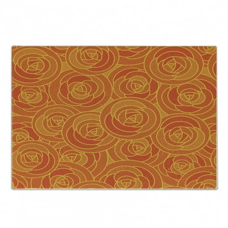 

Orange Cutting Board Outline Romantic Roses in Seasonal Autumn Colors Abstract Flower Blossoms Decorative Tempered Glass Cutting and Serving Board Small Size Orange and Vermilion by Ambesonne