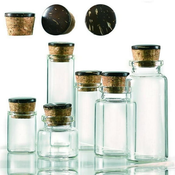 Mini Glass Jar with Cork Stopper, 12pcs/6 Counts Clear Glass Bottle, Portable Storage Jar for Crafts, Projects, Decoration, Party Favors