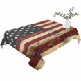 thumbnail image 2 of Retro American Flag Table Cloth Waterproof Tablecloths, Vintage Shabby US Flag Tablecloth Dining Table Cover for Kitchen Party Tabletop Outdoor, Rectangle Tablecloth 60x84 Inch, 2 of 9