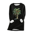 thumbnail image 2 of Wowcloth Women's Christmas Print Fleece Top, Round Neck Long Sleeve Thermal, Warm and Cozy for Winter, Holiday and Everyday Use, 2 of 5