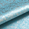 thumbnail image 5 of Nvzi flowers, gifts, gift box decorations, European and American pearl packaging paper dustproof gifts, flower packaging paper, (75 * 52.5cm, blue, feather), 5 of 5
