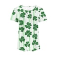thumbnail image 5 of Ladies' St. Patrick's Day Themed Casual Loose Fit Short Sleeve Printed Round Neck Holiday Top, 5 of 6
